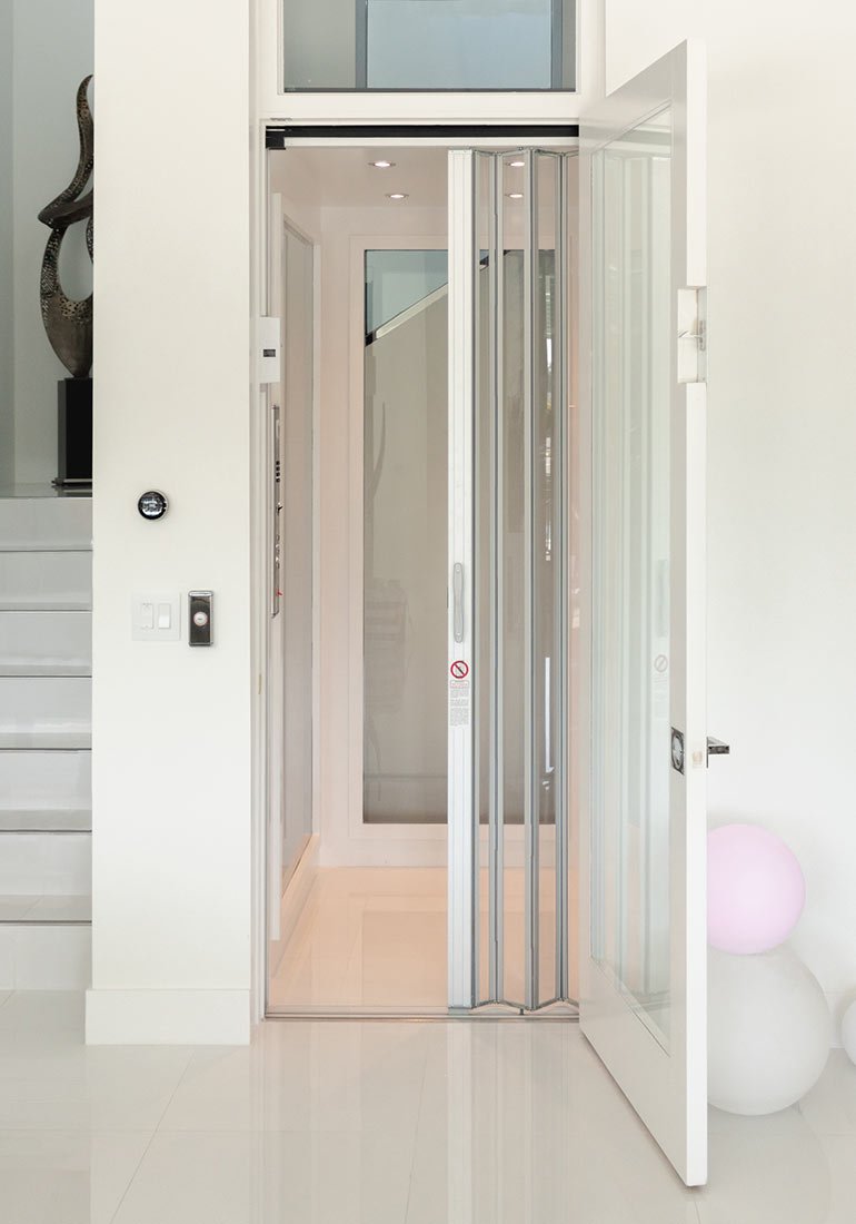 Sleek and refined indoor elevator